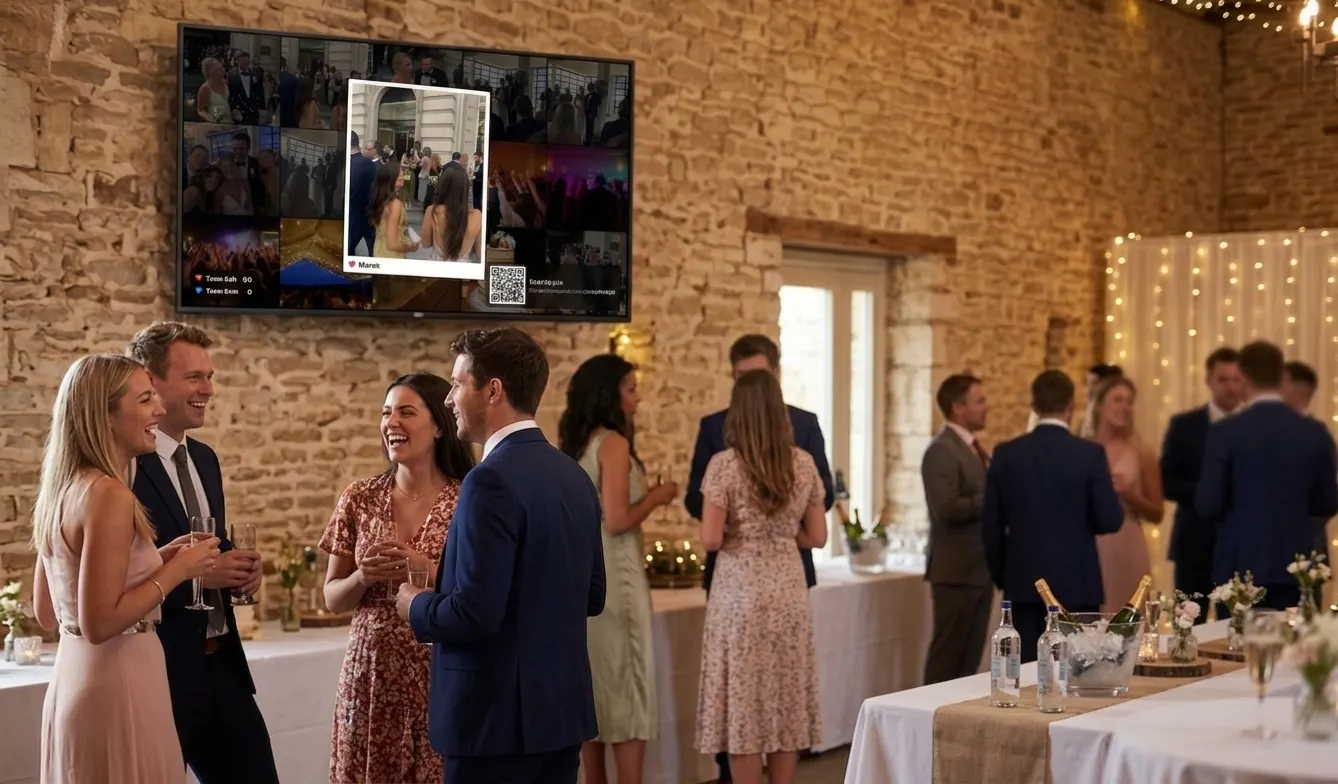 Photos appear on the big screen. And in your inbox the next morning.